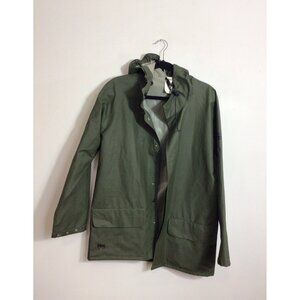 Helly Hansen Workwear Green Rain Jacket Waterproof Mens Medium